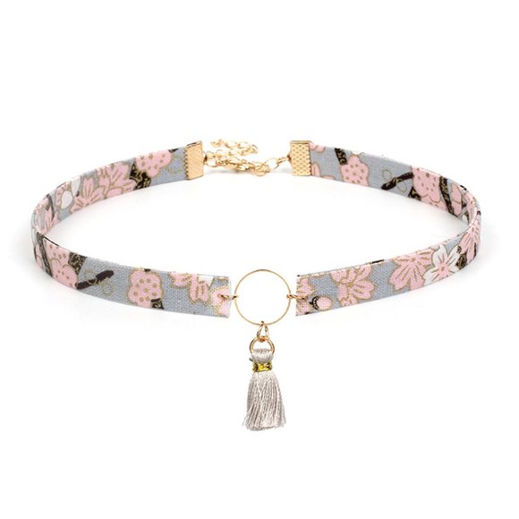 Floral Tassel Choker - Picture 1 of 2